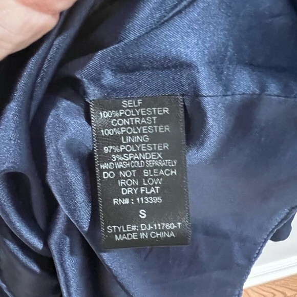 Ark & Co navy blue multi layered chiffon strapless mini dress size small - Picture 7 of 7